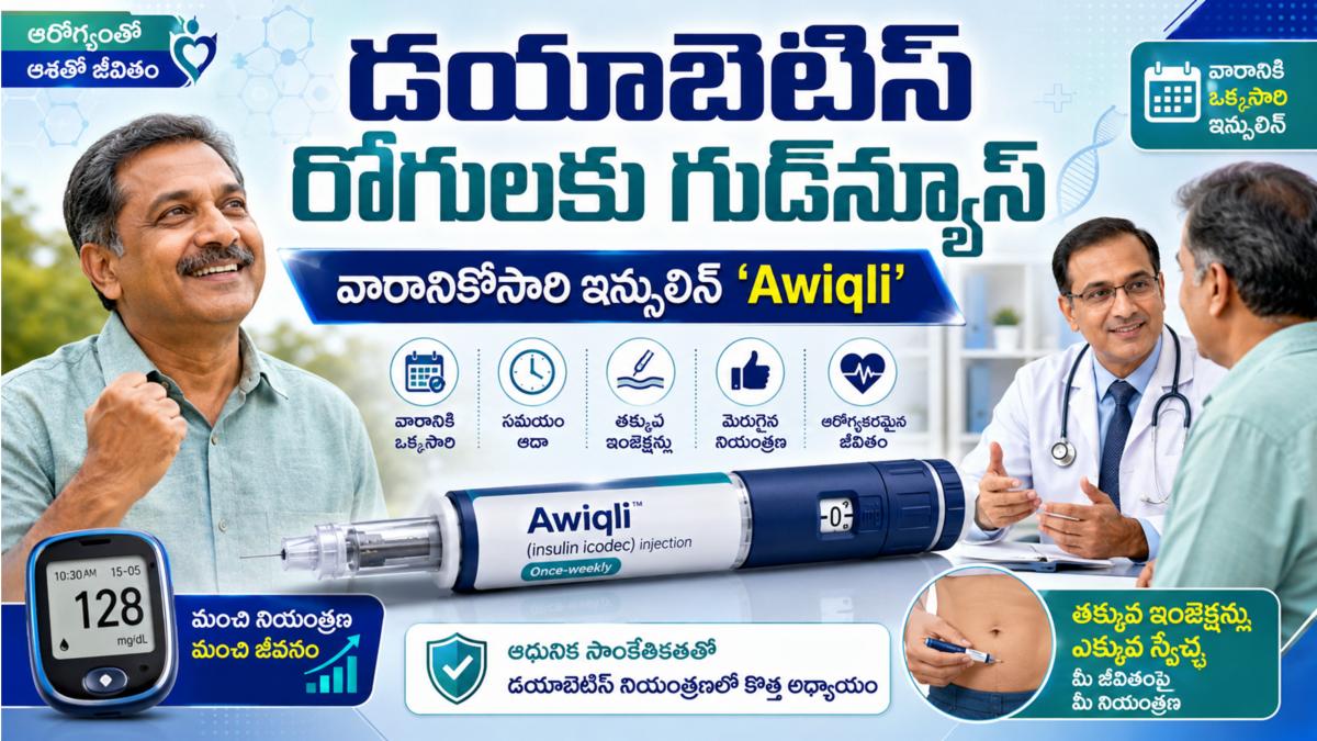 డయాబెటిస్ రోగులకు గుడ్‌న్యూస్: వారానికోసారి ఇన్సులిన్ ‘Awiqli’
